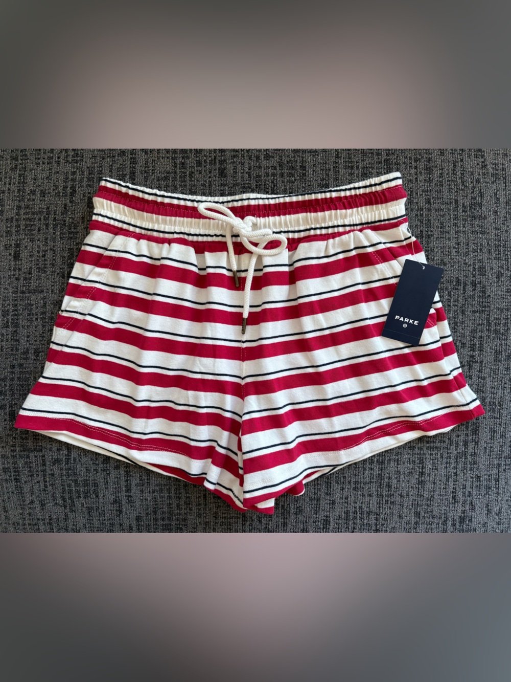 Parke for Target Red, White & Navy Striped Drawstring Shorts NWT